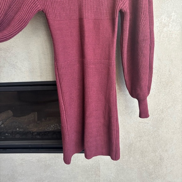 STAUD Marlebone Rib Knit Mini Dress With Balloon Sleeve, Size S - Picture 12 of 16